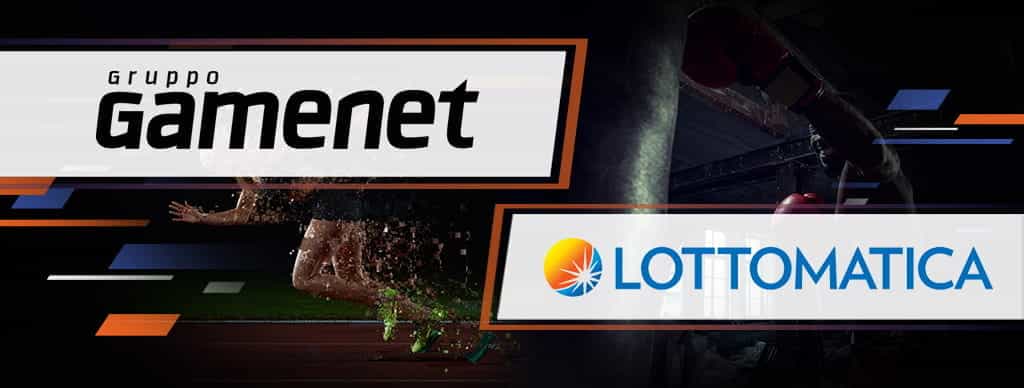 Il logo di Gamenet Group e il logo di Lottomatica
