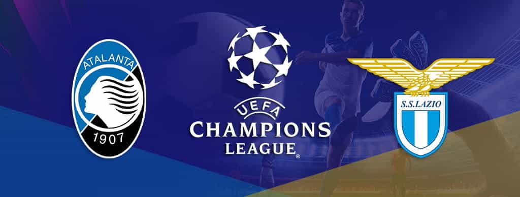 Il logo dell’Atalanta, Il logo della Champions League, il logo della Lazio