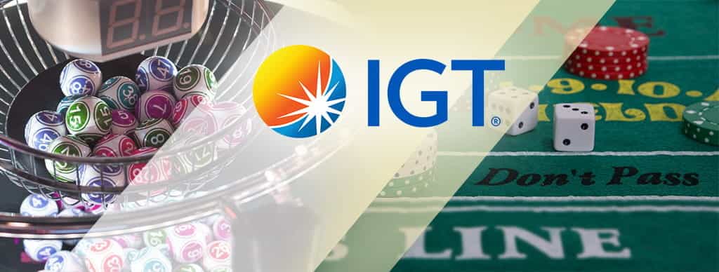 Il logo di International Game Technology (IGT), delle fiches da casinò e delle palline del bingo