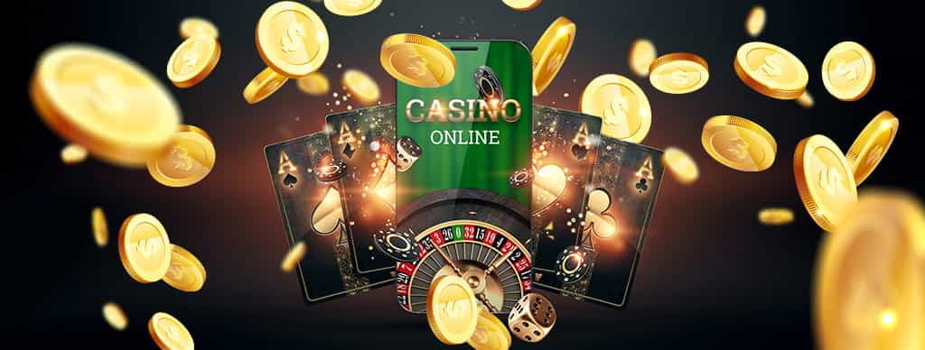 Giochi da casino online e monete d’oro.