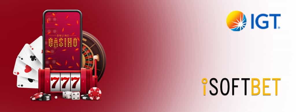 Giochi casinò online su mobile, logo IGT, logo iSoftGame