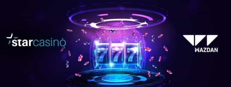 Slot e fiches, logo StarCasinò, logo Wazdan