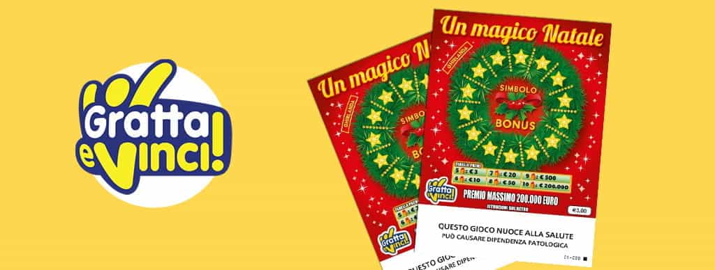 Logo Gratta e Vinci, biglietti Un magico Natale