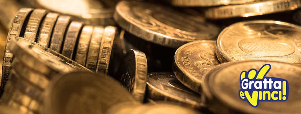 Monete d'oro, logo Gratta e Vinci