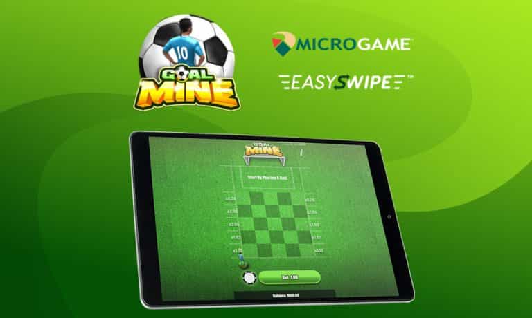 Immagine Gold mine, logo MicroGame e logo EasySwipe