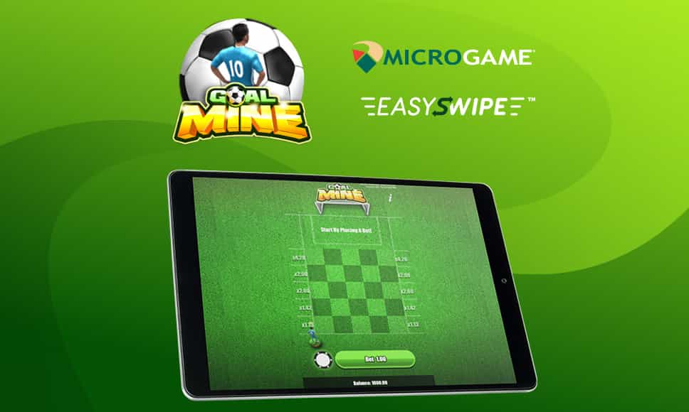 Immagine Gold mine, logo MicroGame e logo EasySwipe