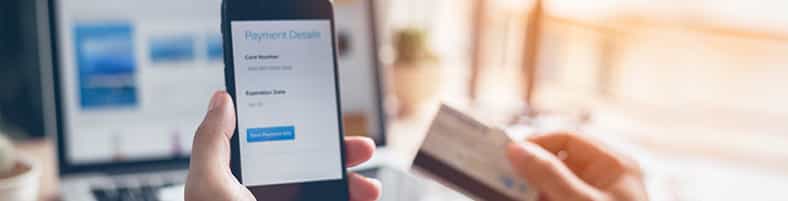 Smartphone con pagamento online