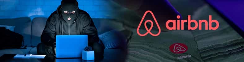 ladro al pc con logo airbnb