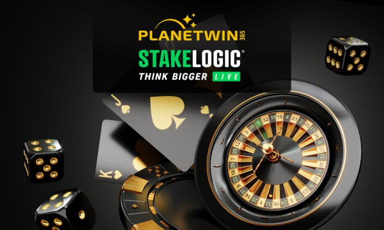 Giochi da casinò, logo Planetwin365 e logo Stakelogic