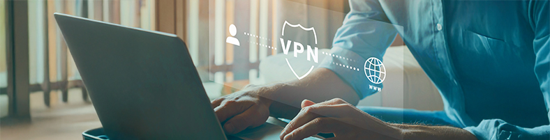 Connessione protetta da una delle migliori VPN mentre si naviga da laptop.