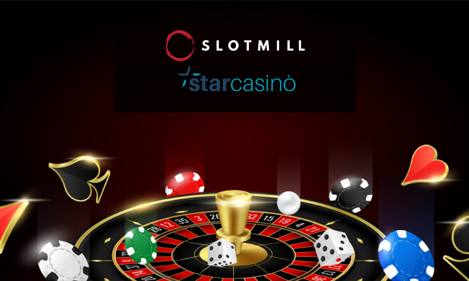 Loghi Slotmill e StarCasinò insieme a immagine roulette