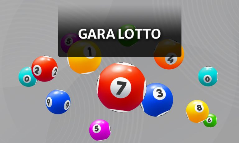 Palline del lotto e scritta Gara del Lotto