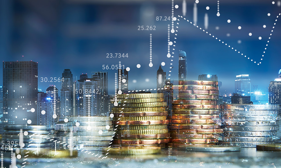 Monete e grafici finanza