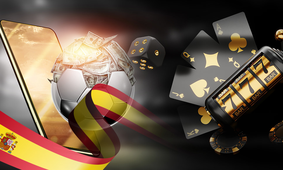 Immagini casinò e scommesse e bandiera della Spagna