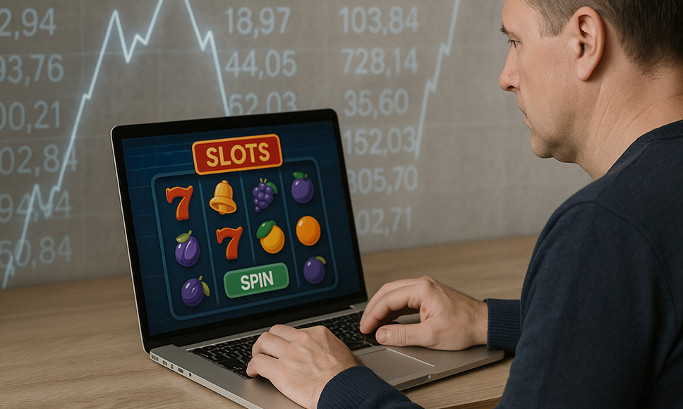 Un uomo che gioca ad una slot online