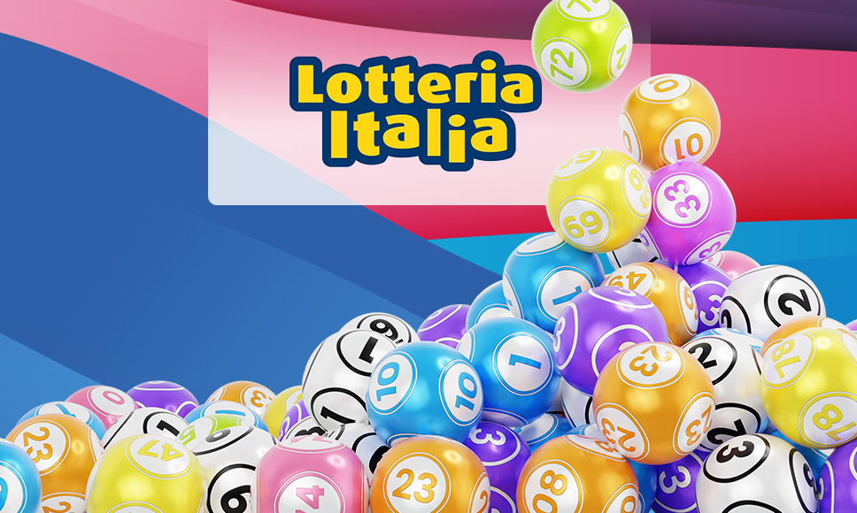 Logo Lotteria Italia con palline della lotteria