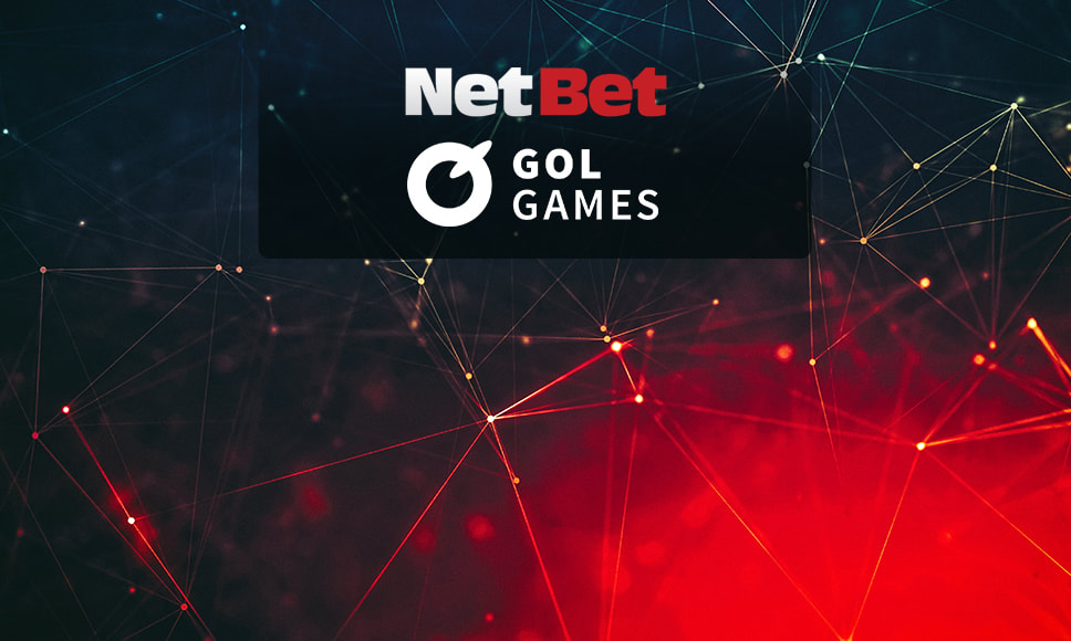 Logo NetBet e logo GOL Games.