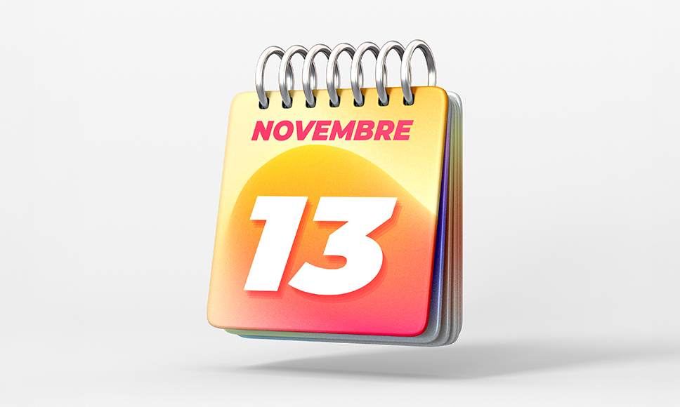 Calendario con scritta ‘13 novembre’.
