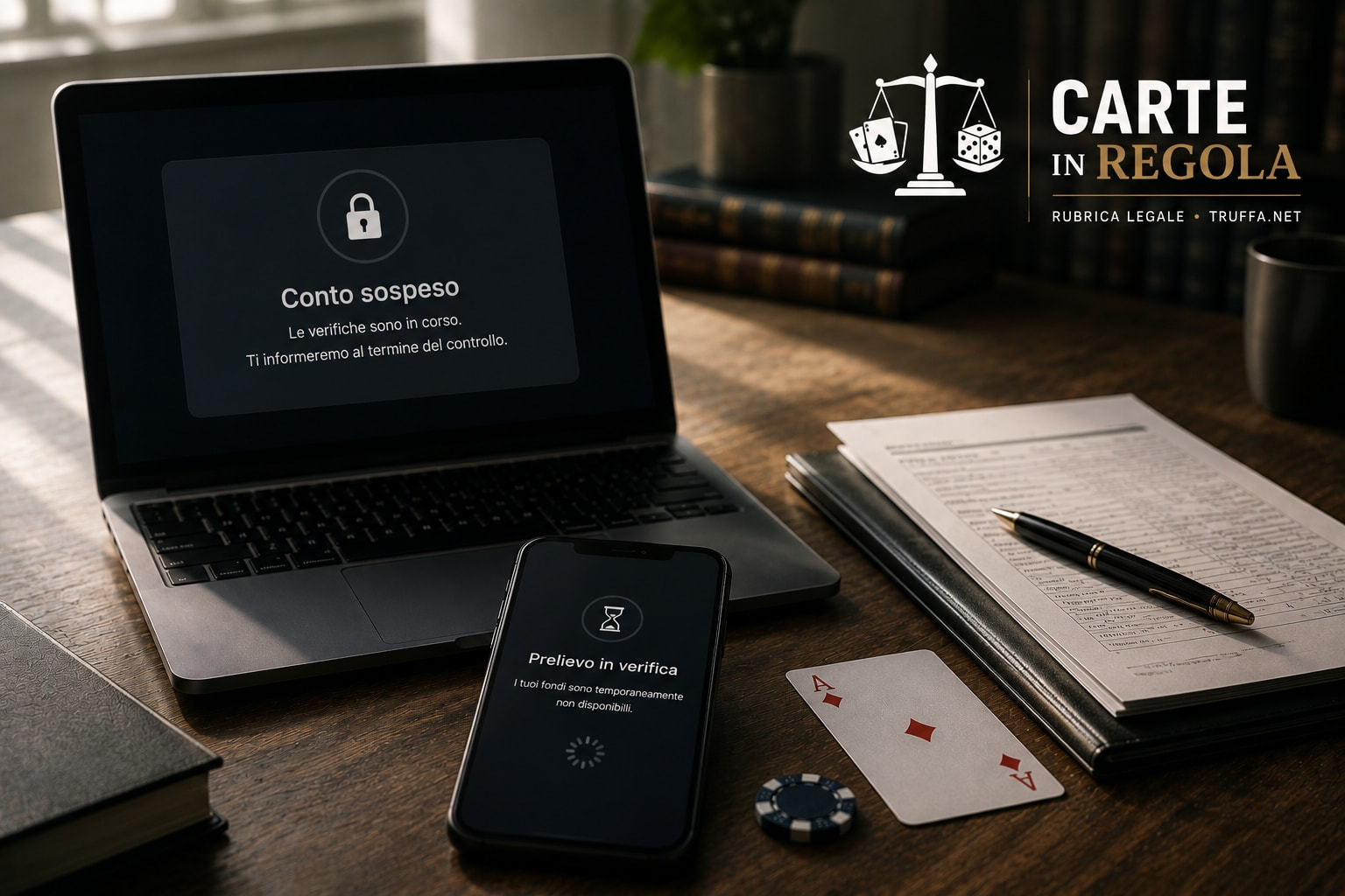 Laptop con Conto Sospeso e logo Carte in regola
