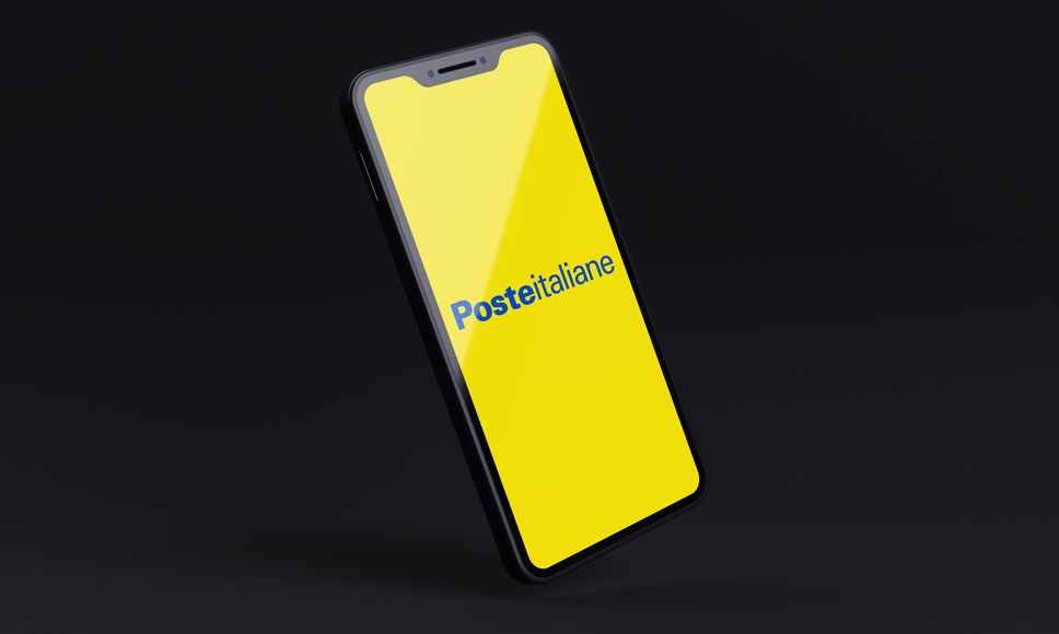 Smartphone con logo Poste Italiane 
