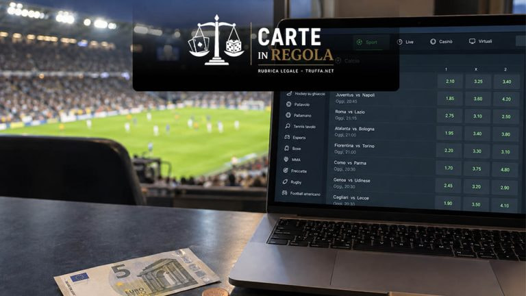Laptop con quote, euro, stadio e logo Carte in regola