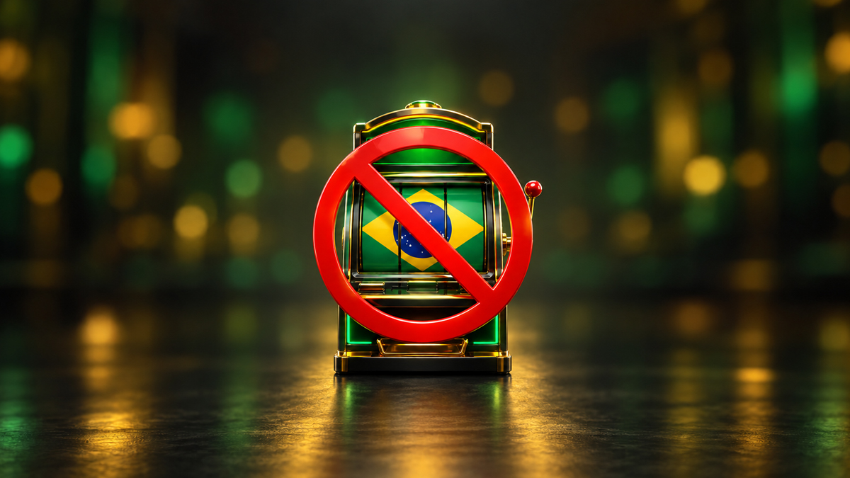 Slot con bandiera brasiliana, segno di divieto