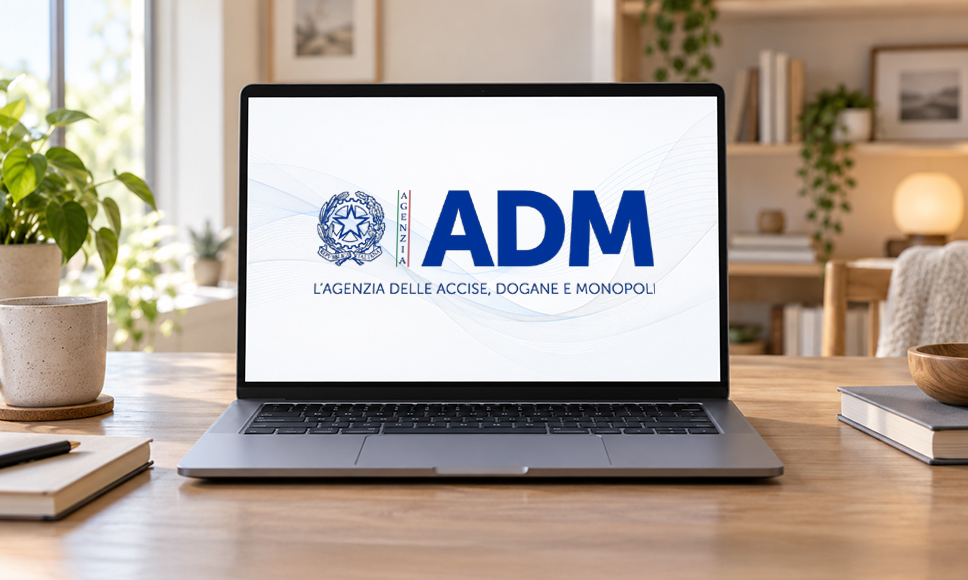 Laptop con logo ADM